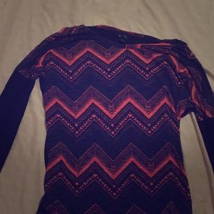 Pink and blue long sleeve shirt